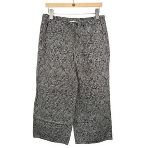 Eileen Fisher Crop Drawstring Printed Wide Leg Pants - Women's Size Small